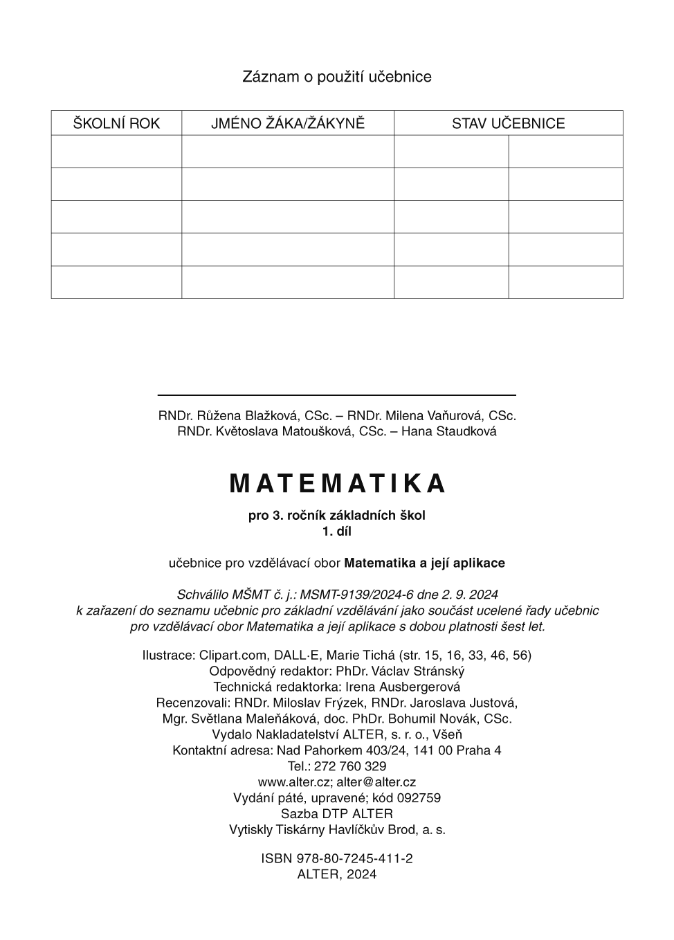 MATEMATIKA pro 3. ročník, 1. díl