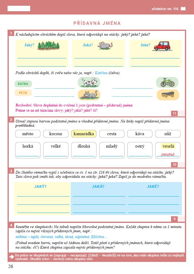 Pracovní sešit k Českému jazyku 3, 2. díl