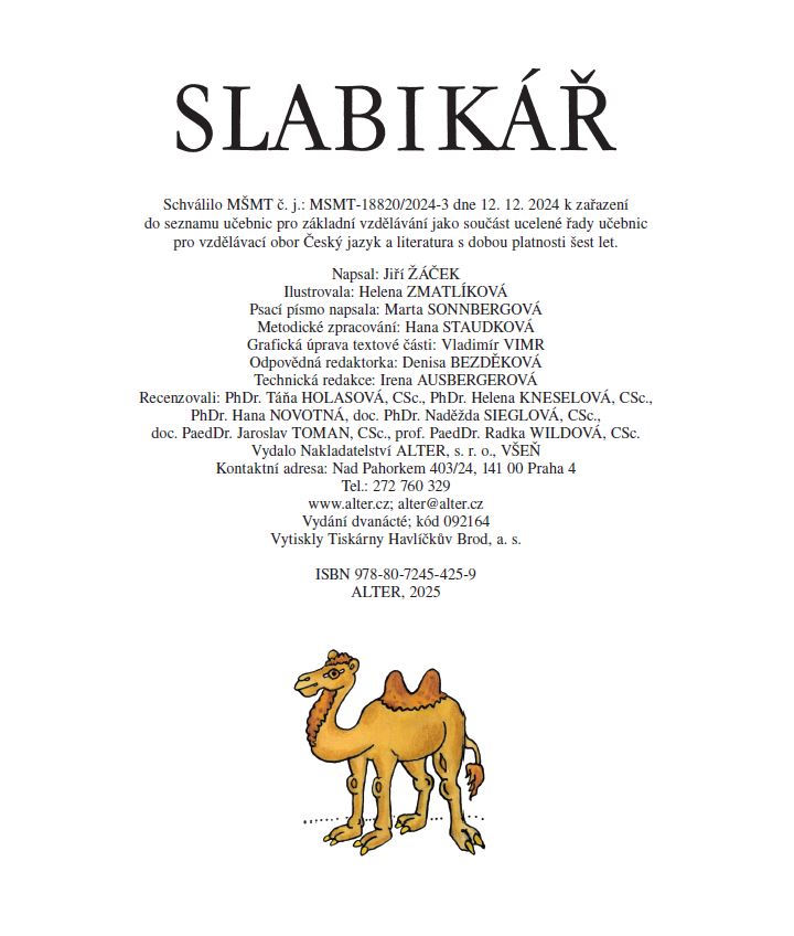 Slabikář – tiráž