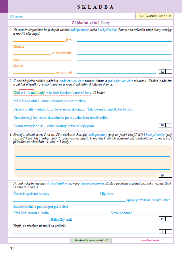 PRACOVNÍ SEŠIT k Českému jazyku 5, 1. díl ALTER