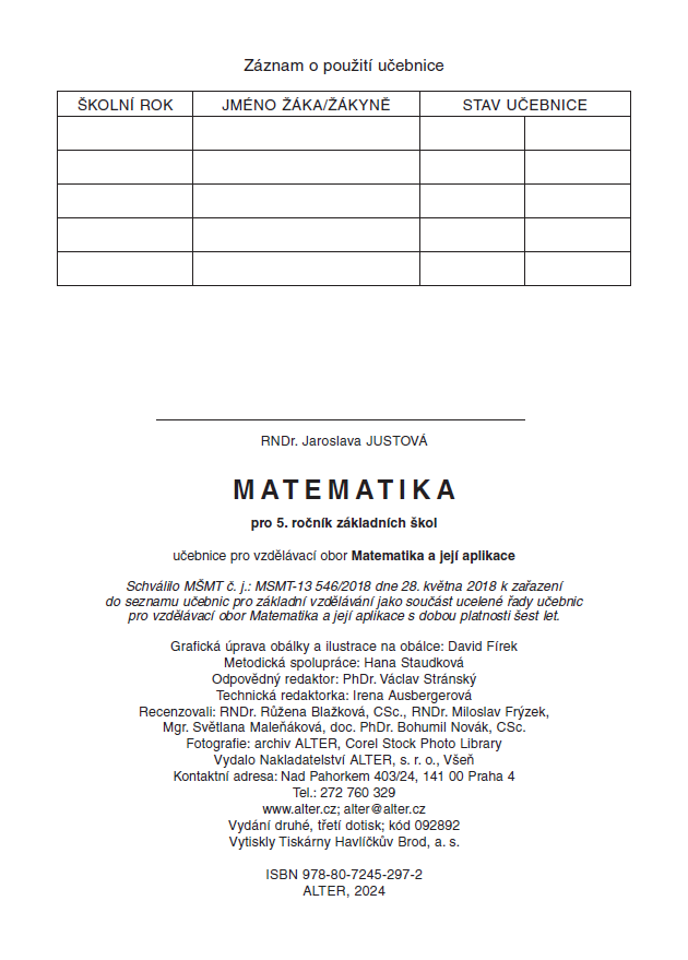 MATEMATIKA pro 5. ročník - jednodílná