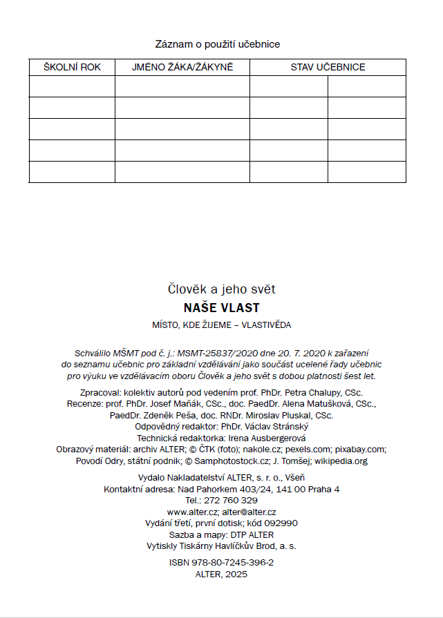 Naše vlast - nové vydání, tiráž